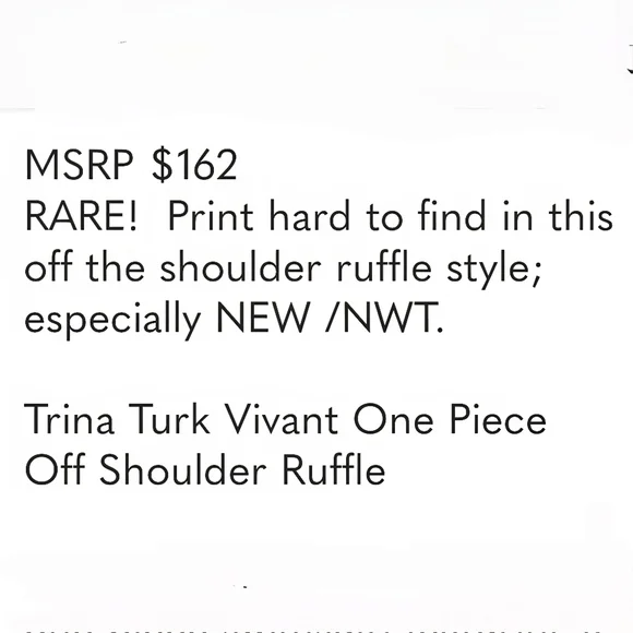 Trina Turk Vivant One Piece Off Shoulder Ruffle Size 4 - Picture 6 of 16